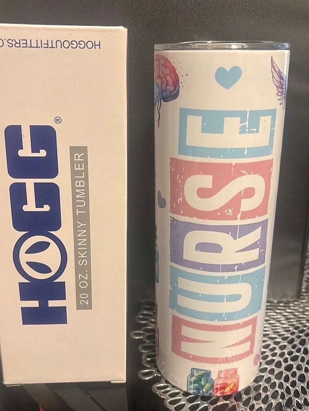 Hogg Skinny Tumbler 20 oz White & Multicolor